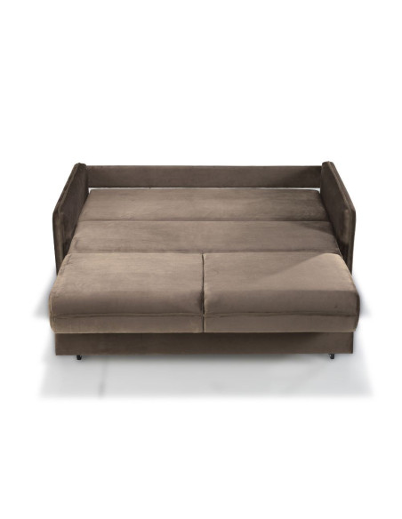 Divano letto 2 posti Alcona con contenitore in tessuto colore cappuccino 67-056 - Kallea