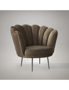 Poltrona Orel in velluto caffè Riviera 04 - Kallea