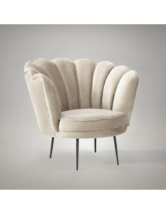 Poltrona Orel in velluto sabbia Riviera 1 - Kallea