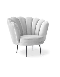 Poltrona Orel in velluto grigio ghiaccio Sun 10 - Kallea 2