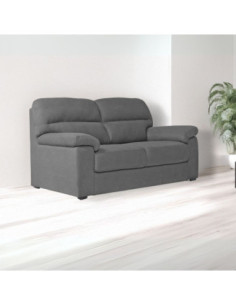 Divano Alenda 2 posti fisso con piedini quadrati colore Penelope 22 cenere - Kallea