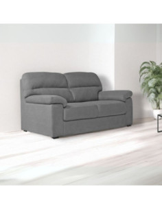 Divano Alenda 3 posti con piedini quadrati colore Penelope 22 cenere - Kallea