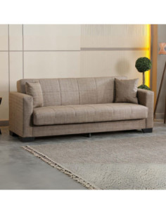 Divano letto contenitore Moon 3 posti in tessuto Internobase 07 camel - Kallea 2