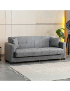 Divano letto contenitore Moon 3 posti in tessuto Internobase 11 grigio - Kallea 2