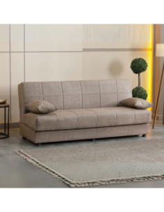 Divano letto contenitore click clack Moon senza braccioli in tessuto Internobase 07 camel - Kallea 2