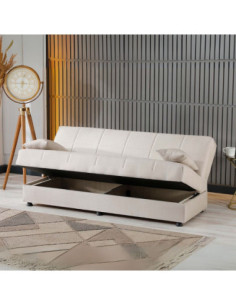 Divano letto contenitore click clack Moon senza braccioli in tessuto Internobase 09 cream - Kallea 2