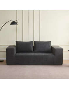 Divano Kelly imbottitura in schiuma con rivestimento in tessuto KSR26-21 grigio scuro sottovuoto - Kallea