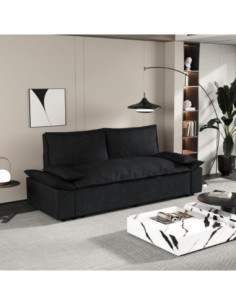 Divano letto Belly 2 posti effetto velluto colore nero - Kallea