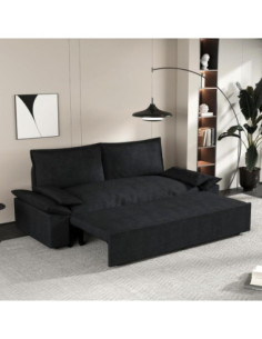 Divano letto Belly 2 posti effetto velluto colore nero - Kallea 2