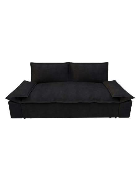 Divano letto Belly 2 posti effetto velluto colore nero - Kallea