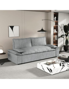 Divano letto Belly 2 posti effetto velluto colore grigio - Kallea