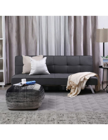 Divano letto Daynora in tessuto colore grigio scuro - Kallea