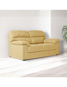 Divano Alenda 3 posti con piedini quadrati in tessuto Roma 14 giallo - Kallea