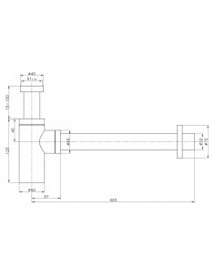 Sifone Jacuzzi universale a bottiglia cromato per lavabo 1771011JA00 - Kallea 2
