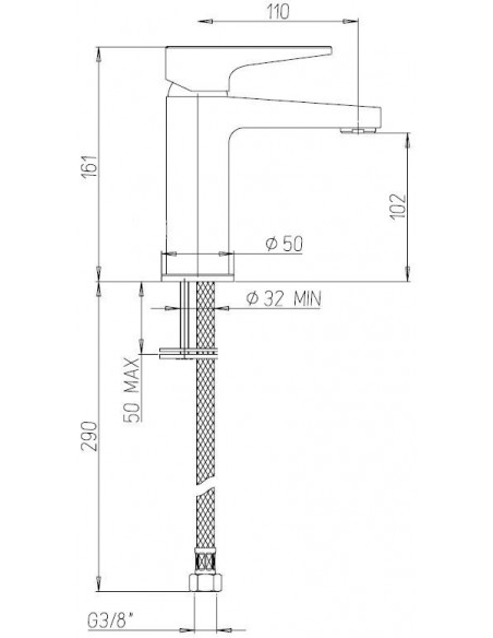 Rubinetto Jacuzzi per lavabo serie Moonlight senza scarico per piletta click clack 0MG00086JA00 cromato - Kallea