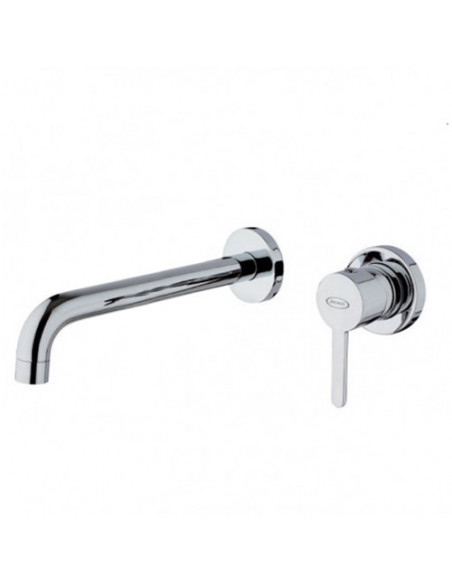 Rubinetto Jacuzzi a incasso per lavabo serie Sunset senza scarico per piletta click clack 0SU00497JA02 cromato bocca interass...