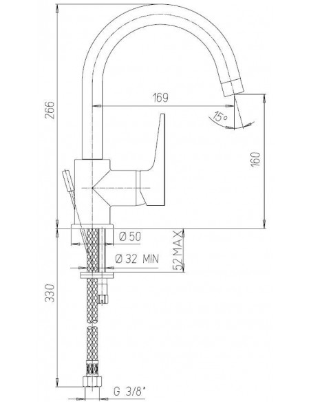 Rubinetto Jacuzzi per lavabo serie Moonlight senza scarico 0MG00186JA00 cromato - Kallea