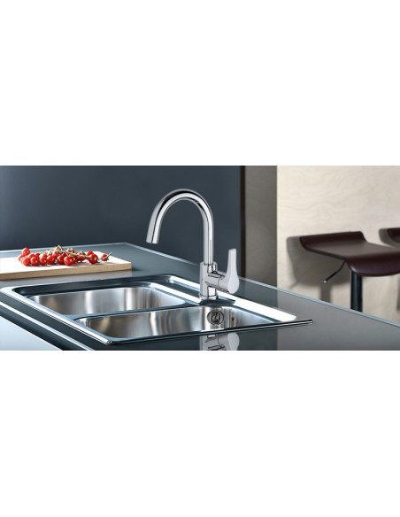 Rubinetto Jacuzzi per lavabo serie Moonlight senza scarico 0MG00186JA00 cromato - Kallea