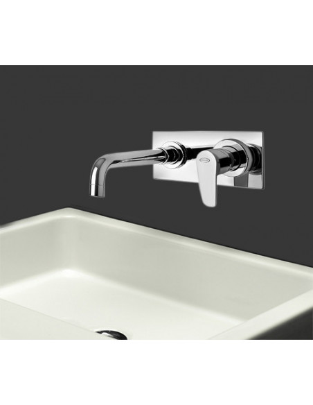 Rubinetto Miscelatore a incasso con piastra per lavabo serie Alba Jacuzzi senza scarico per piletta click clack 0LB00497JA03 ...