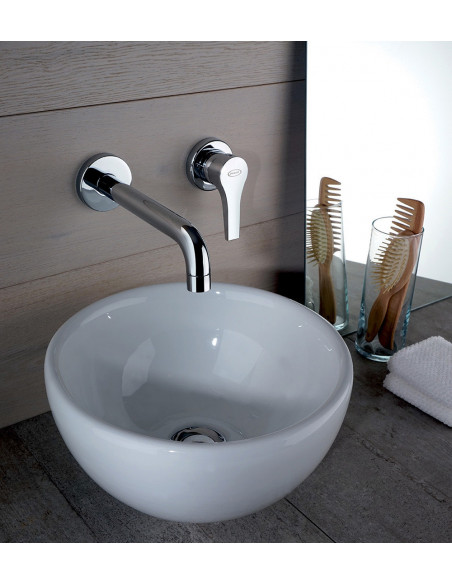 Rubinetto Jacuzzi a incasso per lavabo serie Moonlight senza scarico per piletta click clack 0MG00497JA02 cromato bocca inter...
