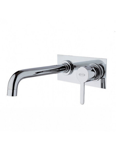 Rubinetto Jacuzzi a incasso con piastra per lavabo serie Sunset senza scarico per piletta click clack 0SU00497JA03 cromato bo...