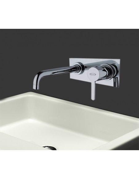Rubinetto Jacuzzi a incasso con piastra per lavabo serie Sunset senza scarico per piletta click clack 0SU00497JA03 cromato bo...