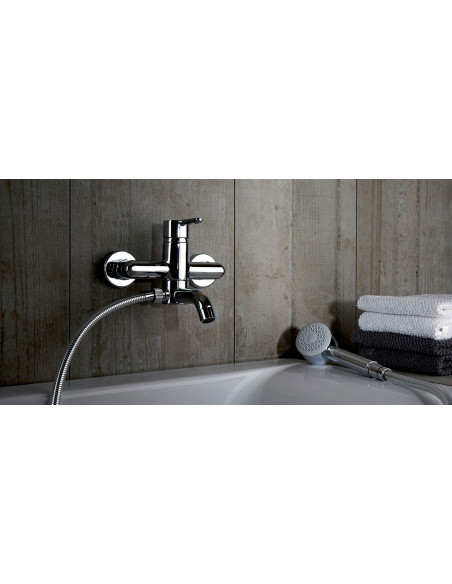 Rubinetto Jacuzzi per vasca serie Sunset con duplex 0SU00003JA00 cromato - Kallea