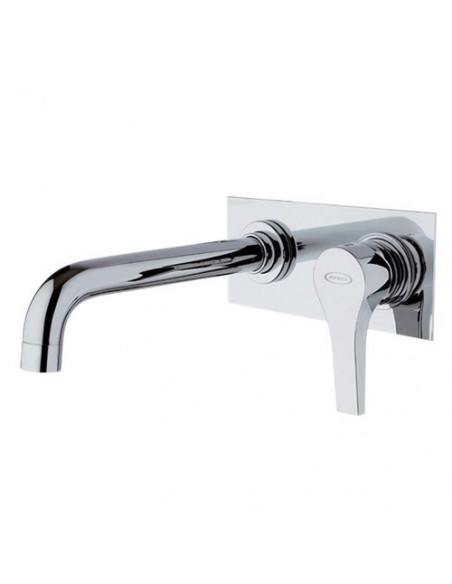 Rubinetto Jacuzzi a incasso con piastra per lavabo serie Moonlight senza scarico per piletta click clack 0MG00497JA03 cromato...