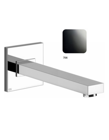 Bocca Vasca Gessi a parete serie Rettangolo K cod.20121 canna personalizzabile da min.9 cm a max. 30 cm senza scarico - Kallea