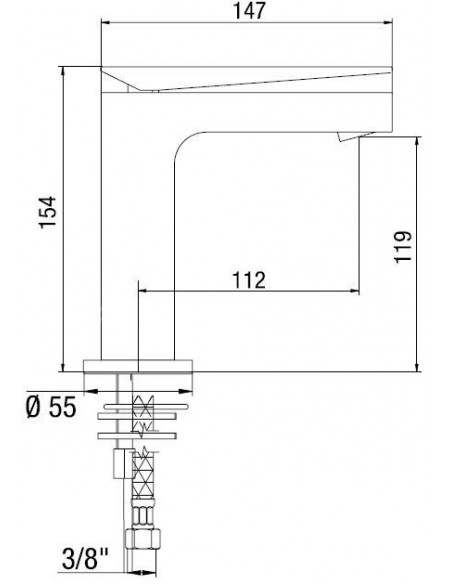 Rubinetto Jacuzzi per lavabo serie Beam senza scarico per piletta click clack 0AM00086JA00 cromato - Kallea