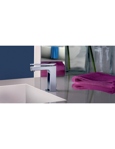 Rubinetto Jacuzzi per lavabo serie Beam senza scarico per piletta click clack 0AM00086JA00 cromato - Kallea