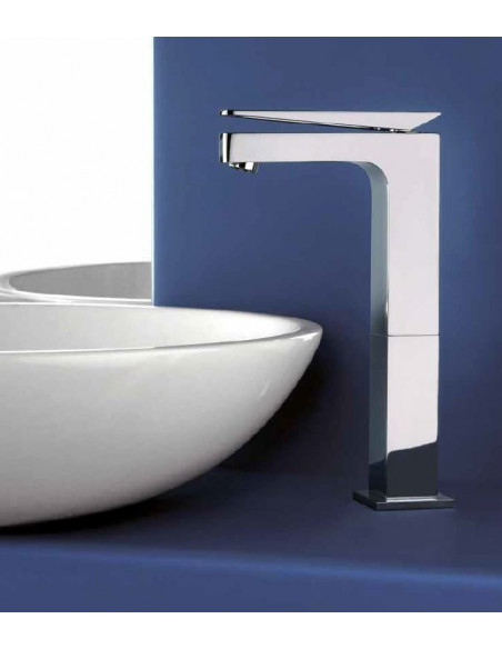 Rubinetto Jacuzzi per lavabo alto serie Beam senza scarico per piletta click clack 0AM00493JA00 cromato - Kallea