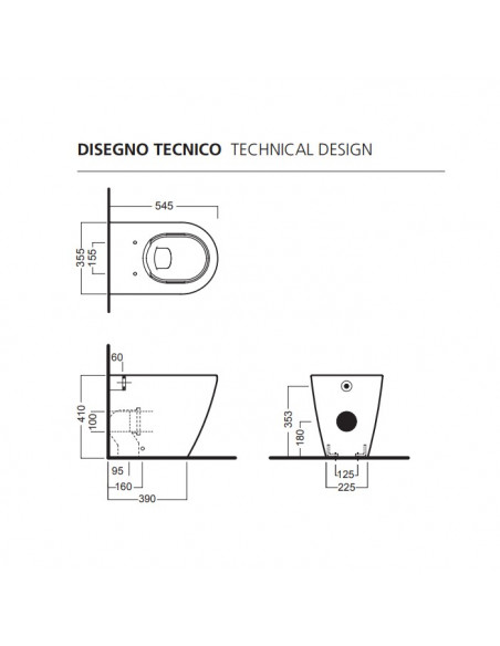 Sanitari filo parete Hatria serie Fusion scarico rimless senza brida con sedile rallentato bianco lucido - Kallea