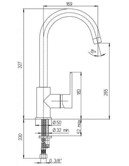 Rubinetto Miscelatore per lavello cucina serie Baci Piralla senza scarico 0CI00104A16 cromato - Kallea