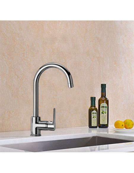 Rubinetto Miscelatore per lavello cucina serie Baci Piralla senza scarico 0CI00104A16 cromato - Kallea