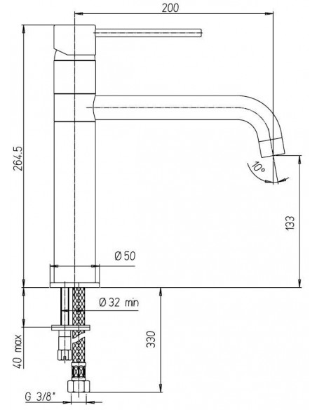 Rubinetto Miscelatore per lavello cucina serie Essenza Piralla senza scarico 0ES00127A16 cromato - Kallea