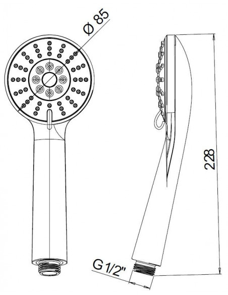 Doccetta Jacuzzi serie Amelia1291140JA00 cromato anticalcare - Kallea