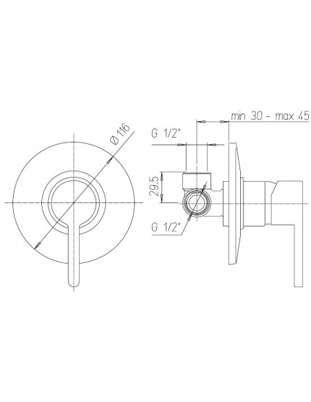 Miscelatore Jacuzzi incasso per doccia serie Sunset 0SU00410JA00 cromato - Kallea