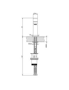 Miscelatore lavabo Gessi serie Rettangolo cod.20001 con scarico e flessibile di collegamento - Kallea 2