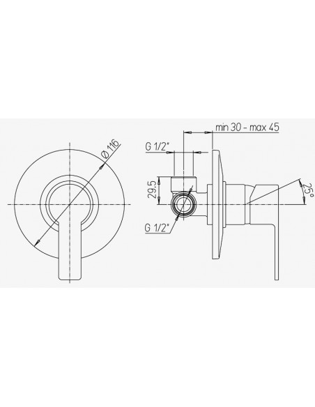 Miscelatore Jacuzzi incasso per doccia serie Eolo 0E000410JA00 cromato - Kallea