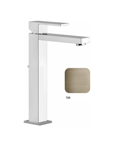 Miscelatore lavabo alto Gessi serie Rettangolo cod. 11921 con scarico e flessibili di collegamento - Kallea