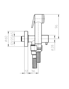 Idroscopino Bossini serie Paloma cod. E57010 flessibile 80 cm cromo - Kallea 2