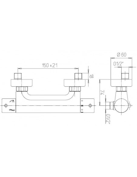 Miscelatore Jacuzzi termostatico esterno per doccia serie Sunset 0SU00448JA00 cromato - Kallea