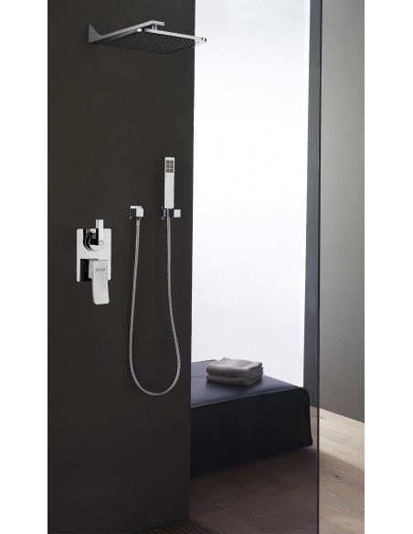 Miscelatore Jacuzzi incasso per doccia serie Tank con deviatore 0TN00400JA00 cromato - Kallea
