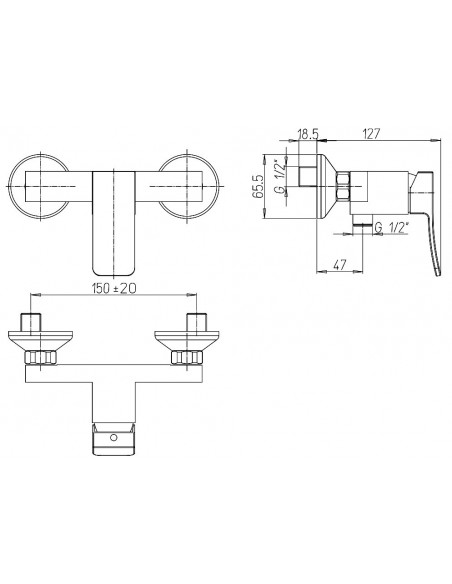 Miscelatore Jacuzzi esterno per doccia serie Tank 0TN00028JA00 cromato - Kallea
