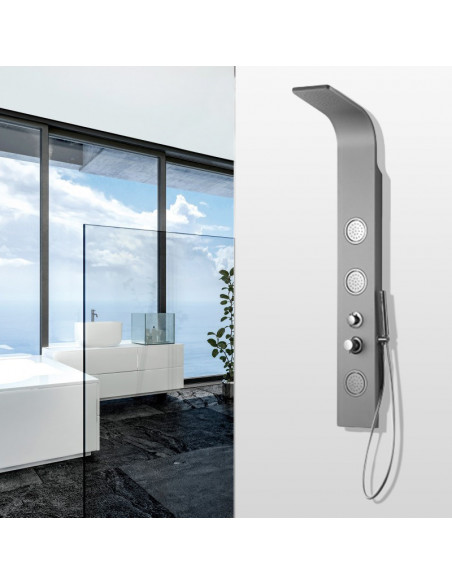 Pannello doccia serie Imola Piralla con doccetta cromato grigio 0HRG5200D16 - Kallea