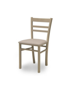 Sedia Nadia in legno seduta in ecopelle tortora - Kallea 2