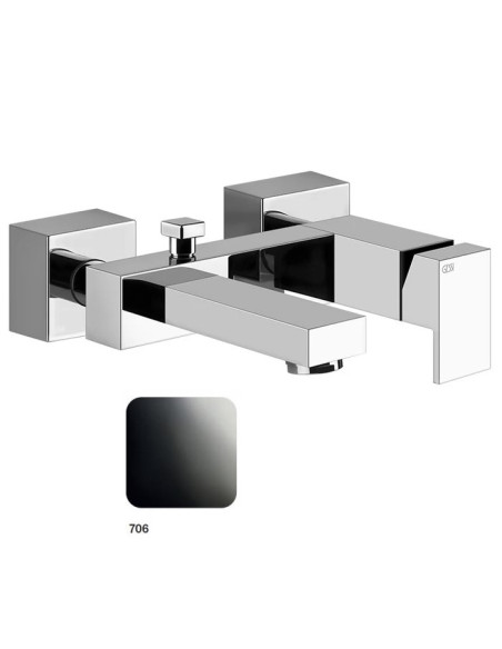 Miscelatore esterno vasca Gessi serie Rettangolo cod.20013 con deviatore automatico bagno/doccia - Kallea