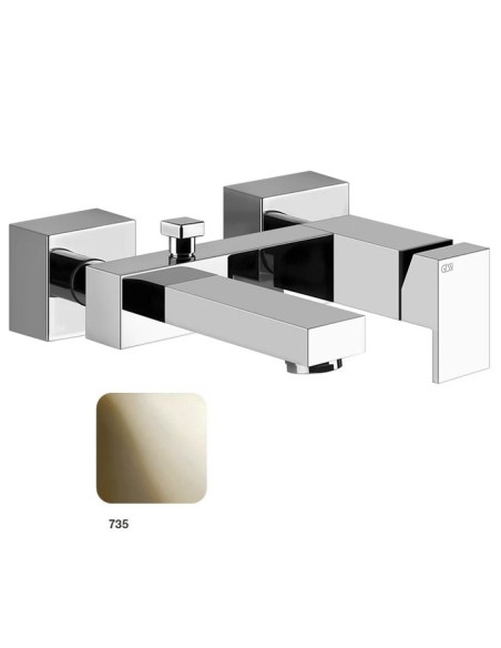 Miscelatore esterno vasca Gessi serie Rettangolo cod.20013 con deviatore automatico bagno/doccia - Kallea