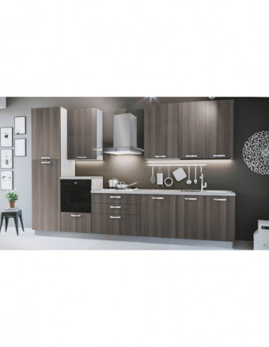 Cucina 360 cm Gea lusso noce stelvio con elettrodomestici - Kallea